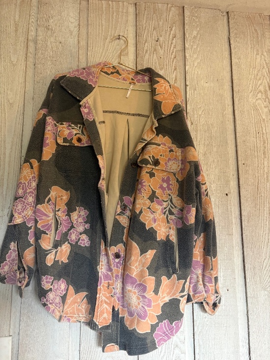Free People Jackets & Blazers - Free People Ruby printed jacket charcoal